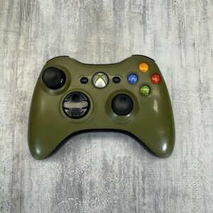Microsoft Xbox 360 Limited Edition Halo 3 Olive Green Wireless Controller Read